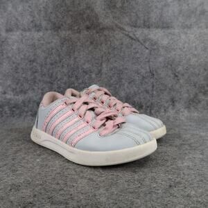 K Swiss Shoes Kids 13 Sneakers Athletic Trainer Grey Pink Lace Up Children Girls